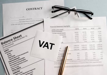 VAT Paperwork, Glasses and a Pen